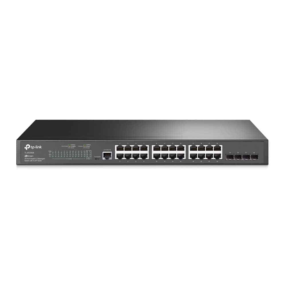 TP-LINK TL-SG3428 JetStream 24-Port L2 Managed Rackmount Switch with 4x SFP Slots